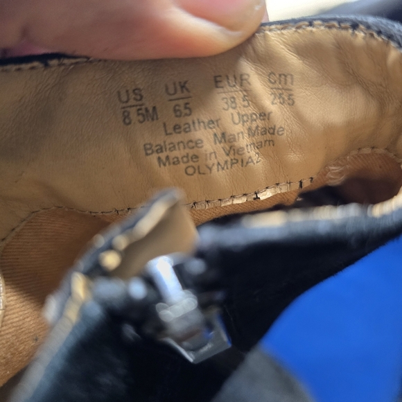 Franco Sarto Olympia Black Suede Embroidered Ankle Boots Booties Women's 8.5M - Picture 4 of 7